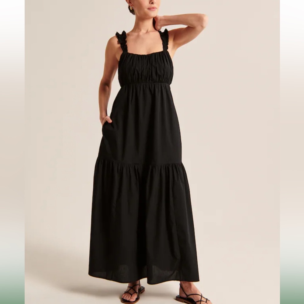 Abercrombie bow back maxi dress nee without tags pockets size Tall XS